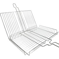 Решетка для гриля на мангал Бацькина баня для овощей, сыра, мяса, рыбы, грибов, глубокая, 42x28 см 50613-ВИ