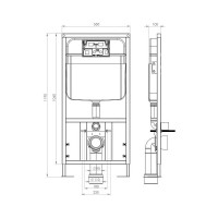 Инсталляция с кнопкой Santi Line (чёрная матовая, квадратная) SL-04