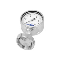 Нержавеющий манометр с мембранным разделителем TITAN LOCK10/0.2 Бар, гайка DN25, корп. 63 мм TLSPG25/63MN