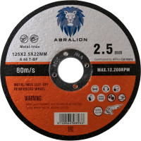 Круг отрезной 125x2.5x22 мм, А46 T-BF, металл/нерж. ABRALION 8933