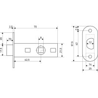 Защёлка Аллюр АРТ L45-8-R BL матовый черный B2B пакет, планка 25 мм 16549