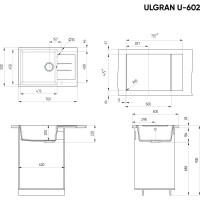 Кухонная мойка ULGRAN белый U-602-331