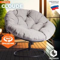 Кресло Tetchair CLOUDE HOME рогожка/металл, 97x98x90-96 см, серо-бежевый 3M 16/2 21617
