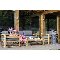 Диванный комплект из акации Joygarden BOOKA с кофейным столом 31316/31319/31317