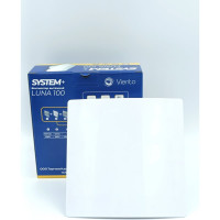 Вентилятор со съемной панелью в сборе ВИЕНТО LUNA, обратный клапан, серия SFERA, O100, пластик, белый, шарикоподшипник LUNA SF 100К