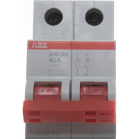 Рубильник ABB 2 полюса SHD202/40 рычаг красный 2CDD272111R0040
