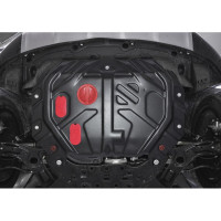 Защита картера и КПП АвтоБРОНЯ Kia Soul II АКПП 2014-2017 2017-2019, сталь 2 мм, с крепежом, 111.02845.1