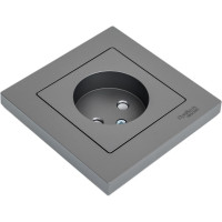 Розетка Systeme Electric AtlasDesign Сталь б/з, 16А, в сборе SE ATN000940