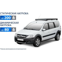 Багажник на крышу авто Rival для lada (ваз) largus 12-21-, алюминий 6 мм, разборный, с крепежом T.6003.1