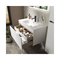 Подвесная тумба Sancos Smart 890x450x500, c двумя ящиками оснащенными доводчиками, белый глянец, арт. SM90W