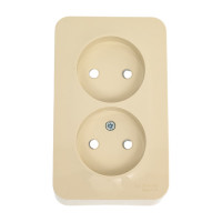 Розетка Systeme Electric Blanca о/у, двойная, без заземления, со шт., изол.пл., 16а, 250в, бежевый BLNRA001217