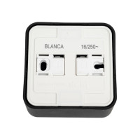 Розетка Systeme Electric Blanca о/у, с заземлением, со шторками, (компакт) изол.пл, 16а, 250в, антрацит BLNRA111116