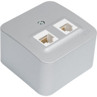 Двойная розетка: компьютерная rj45, кат.5e + телефонная rj11 Systeme Electric Blanca о/у, изол.пл., алюминий BLNIA045113