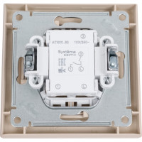 2-клавишный выключатель Systeme Electric Atlasdesign песочный сх.1, 10ах, (в сборе с рамкой) ATN001252