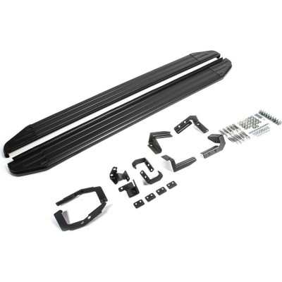 Автомобильные пороги для Hyundai Santa Fe IV 2018-2021 г.в. Rival Premium-Black A180ALB.2307.1