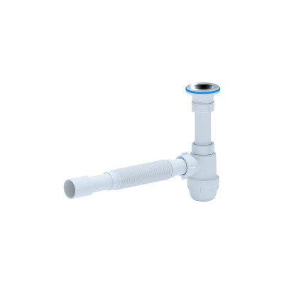 АНИ Пласт Сифон умыв бут 1 1/4x32 гофр 32х40/50 нерж/сетка BM1016 025-1023