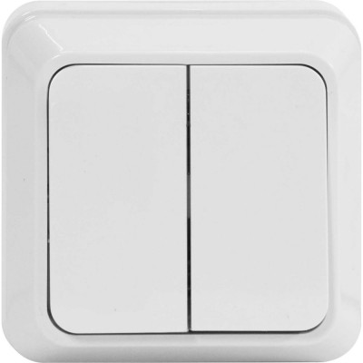 Двухклавишный выключатель Jilion белый 9533412