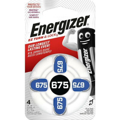 Energizer Бат. Zinc Air 675 4 шт/бл 7638900349252