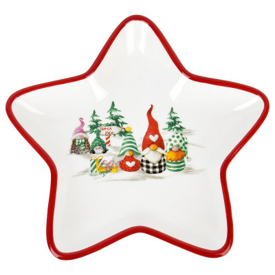 Блюдо для сервировки и подачи Dolomite Рождественские гномы, 21,5x21 см N2521171