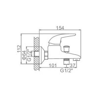 Смеситель для ванны Ledeme L3038-B