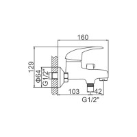 Смеситель для ванны Ledeme L3002-B
