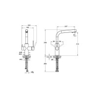 Смеситель для кухни Vitra Split с изливом для фильтрованной воды A42144EXP