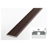 Порог прямой алюминиевый (35 мм; 0.9 м; ламинированный; венге) Лука УТ000020159