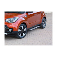 Пороги на автомобиль Rival Bmw-Style круг для Kia Soul II рестайлинг 2017-2019 г.в., 173 см, 2 шт., алюминий D173AL.2804.1