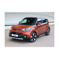 Пороги на автомобиль Rival Bmw-Style круг для Kia Soul II рестайлинг 2017-2019 г.в., 173 см, 2 шт., алюминий D173AL.2804.1