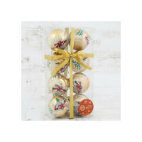 Набор пластиковых шаров Зимнее волшебство Дед Мороз на автомобиле d-6 см, 8 шт золото 6536706