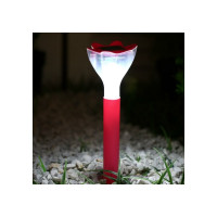 Садовый фонарь Luazon на солнечной батарее "Цветок красный", 32 см, d=6 см, 1 led, пластик 2996759