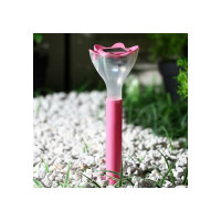 Садовый фонарь Luazon на солнечной батарее "Цветок красный", 32 см, d=6 см, 1 led, пластик 2996759