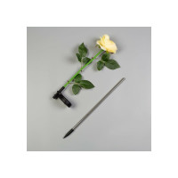 Садовый фонарь на солнечной батарее Luazon Роза желтая 75 см 1 LED белый 7291265