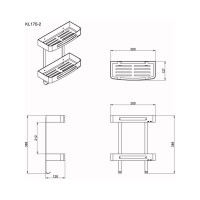 Прямоугольная двухэтажная полка Azario AZ-170-2 00075547