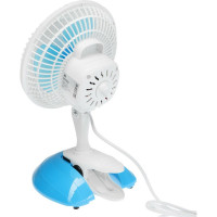 Настольный вентилятор LUAZON LOF-04, 15 Вт, 15 см, 2 режима, пластик, бело-голубой 4021009