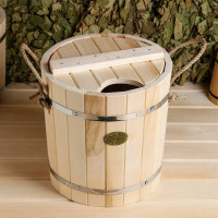 Запарник из липы Добропаровъ 13 л, пластиковая вставка, с крышкой 2543409