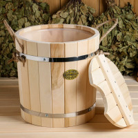 Запарник из липы Добропаровъ 13 л, пластиковая вставка, с крышкой 2543409