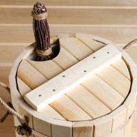 Запарник из липы Добропаровъ 13 л, пластиковая вставка, с крышкой 2543409