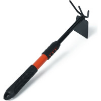 Комбинированная мотыжка с прорезиненной рукоятью Greengo 45 см, черная 150775