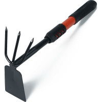 Комбинированная мотыжка с прорезиненной рукоятью Greengo 45 см, черная 150775