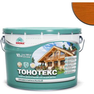 Защитно-декоративный состав для дерева KRONA Тонотекс (махагон; 10 л) 66337603