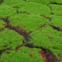 Искусственный декоративный мох Greengo полотно 1х1 м, рельефный, камни, зеленый на черном 5203162