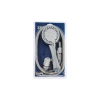 Набор для душа Zein Z1005, шланг 150 см, держатель, лейка 5 режимов, белый/хром 6931455