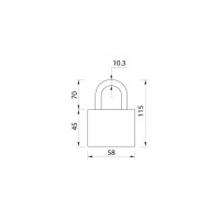 Навесной замок LOCKLAND 50 мм, влагозащищенный, длинная дужка, 2 ключа, цвет черный 5392197