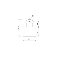 Навесной замок LOCKLAND 40 мм, влагозащищенный, длинная дужка, 2 ключа, цвет черный 5392196