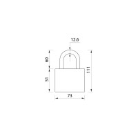 Навесной замок LOCKLAND 65 мм, влагозащищенный, короткая дужка, 3 ключа, цвет черный 5392194