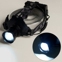 Налобный фонарь СИМАЛЕНД аккумуляторный, 10 Вт, 2000 мАч, P50, zoom, USB, индикатор заряда, 3 режима 6253012