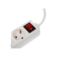Удлинитель LUAZON Lighting, 4 розетки, 3м, 6А, 1300 Вт, ПВС 3x0.75 мм2, без з/к, с выкл., Б 7059868
