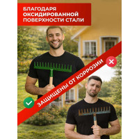 Грабли ООО Агростройлидер 14-ти зубые витые с черенком в сборе, L=1,2 м САД-08.05.1