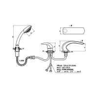 Смеситель на борт ванны RavSlezak Dunaj D472.5Y